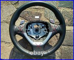 07-14 Bmw X5 E70 X6 E71 Sport Black Leather Paddle Shift Steering Wheel