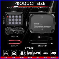 12Gang RGB Switch Panel Multifunction Led Work Light Bar Switches Box Controller