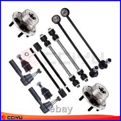 12Pcs Front Ball Joint Steering Tie Rod Wheel Bearning Hub For 96-07 Ford Taurus