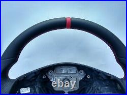 12-16 MERCEDES C W204 SLK CLS E new NAPPA LEATHER STEERING WHEEL RED mark/stitch