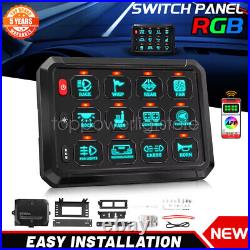 12 Gang Switch Panel RGB Bluetooth Controller Led work light bar Multifunction