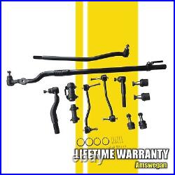 12pcs Front Drag Link Ball Joint Sway Bar Link Kit for 2000-2005 Ford Excursion