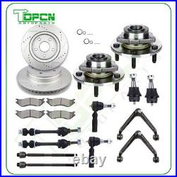 14Pc Front Suspension Wheel Hub Bearing Brake Rotor Pad For 02-05 Dodge Ram 1500