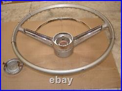 1964 1965 Chevelle Malibu Tan Factory Steering Wheel & Horn Bar & Cap GM OEM