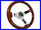 1964-67 Ford Mustang 6-Bolt Sport Mahogany Wood Steering Wheel Kit, Tri-Bar Pony