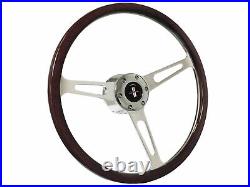 1967-68 Chevrolet Camaro 6-Bolt 15 Deluxe Espresso Wood Steering Wheel Kit, Tri