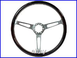 1967-68 Chevrolet Camaro 6-Bolt 15 Deluxe Espresso Wood Steering Wheel Kit, Tri