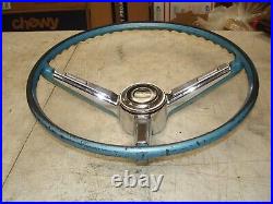 1967 Chevy Chevelle Malibu SS Blue Factory Steering Wheel & Horn Bar & Cap GM