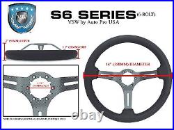 1968-78 Ford Mustang & II 6-Bolt Suede Steering Wheel Solid Kit, Blue Tri Bar