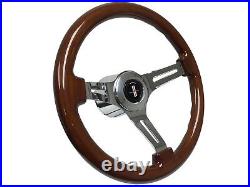 1969 1994 Chevy Camaro S6 Mahogany Steering Wheel Covert Kit, Tri-Bar Emblem