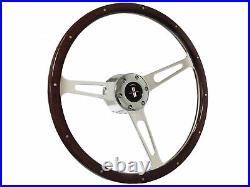 1969-89 Chevrolet Camaro 6-Bolt 15 Rivet Espresso Wood Steering Wheel Kit, IROC