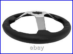 1979-82 Ford Mustang Fox Body 6-Bolt Black Leather Steering Wheel Kit, Tri-Bar