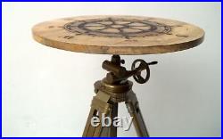 24 Round Ship Steering Wheel Tripod Coffee Table Cafe Restaurant & Bar Decor