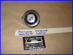 60 Cadillac Deville FLAT TOP STEERING WHEEL HORN BAR CENTER CAP TRIM With EMBLEM