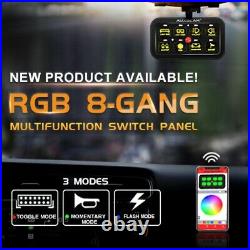 8 Gang RGB bluetooth Control Switch Panel LED Work Lights Circuit System Car ATV