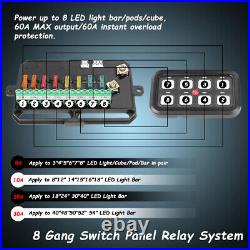8 Gang Switch Panel LED Light Bar Electronic Relay System Boat Marine Off Road