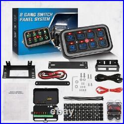 8 Gang Switch Panel On-Off LED Work Light Bar Circuit Control Relay System Boat