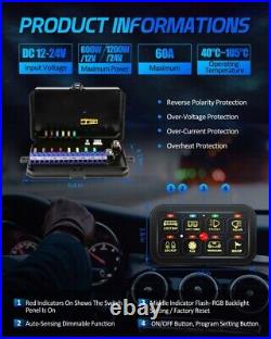 8 Gang Switch Panel RGB Color Change LED Back Light for Polaris RZR XP 1000 ATV