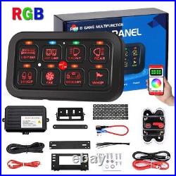 8 Gang Toggle Momentary Pulsed Switch Panel for Car Boat Marine RV Truck RGB LED
