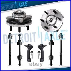 8pc Front Wheel Hub Bearings Tie Rods Sway Bars Kit for 2011-2014 Ford F-150 4WD