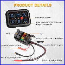 AUXBEAM 6 Gang Switch Panel LED Work Light Bar ATV Electronic Circuit System 12V
