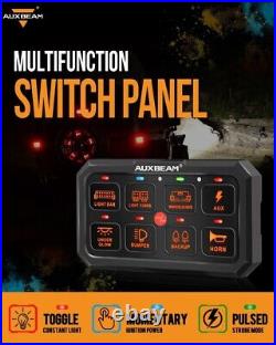 AUXBEAM 8 GANG Switch Panel RGB LED Back Light for Jeep Cherokee XJ Wrangler YJ