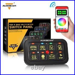 AUXBEAM RGB 8 Gang Switch Panel On Off LED Light Bar Toggle Circuit Control Box