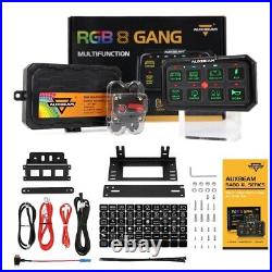 AUXBEAM RGB Back Light 8 Gang XL Switch Panel Offroad On-Off 3 Modes Controller
