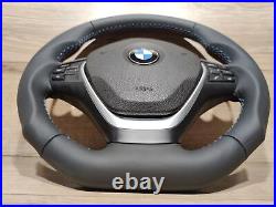 BMW F30 F20 F22 F36 F34 Steering Wheel Sport Nappa NEW Flat Bottom NO PADDLES