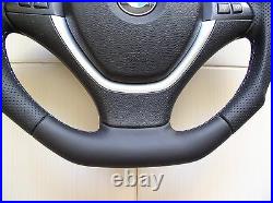 BMW X5 E70 X6 E71 NEW NAPPA LEATHER ERGONOMIC INLAYS flat bottom / SALE
