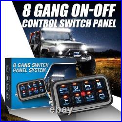 Blue 8 Gang Switch Panel LED Light Bar Toggle For Jeep Wrangler JL Gladiator JT