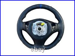 Bmw Sport Steering Wheel /e90/92 Flat Bottom Blue Stripe