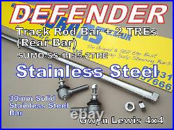 Defender Stainless Steel Track Rod Bar Heavy Duty + Track Rod Ends SUMOBARS