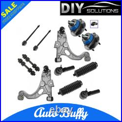 Front 12 Piece Steering & Suspension Kit Control Arms Sway Links Hubs Tie Rods