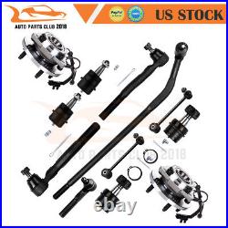 Front Ball Joint Steering Tie Rod End Wheel Bearning Hub For 07-16 Jeep Wrangler