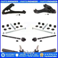 Front Suspension Control Arm Ball Joint Assembly Tie Rod End Link Kit (8Pc) For