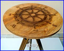 Nautical Ship Steering Wheel Tripod Coffee Table Cafe, Restaurant & Bar Decor