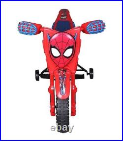 New Spider-Man 6V Dirt Bike Smooth Riding & Steering Training Wheels For Kids