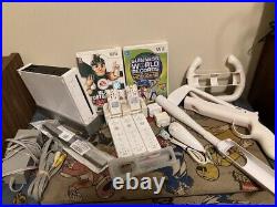 Nintendo Wii System Bundle Wiimotes, Motion Plus, All Cables, Charger + Games