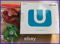 Nintendo Wii U 32GB Premium Set White (NTSC-J) & Steering Wheels Mario Luigi