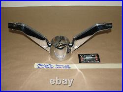 OEM 60 Cadillac Deville FLAT TOP STEERING WHEEL CHROME HORN BAR RING TESTED