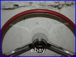 OEM 66 Chevy Bel Air STEERING WHEEL WITH HORN BUTTON BAR RING (RED)