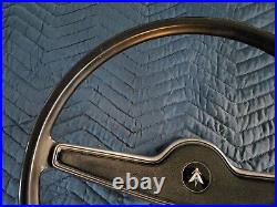 RARE Black 1971 AMC HORNET SC/360 Steering Wheel with Horn Bar Horn Center Cap