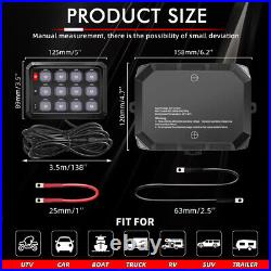 RGB 12 Gang Switch Panel Led Light Bar Button Auxiliary Circuit Control 12/24V