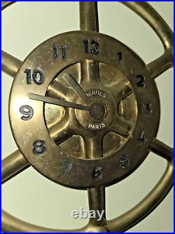 Rare Hermes Rudder Clock Paris Brass Steering Wheel