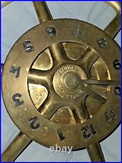 Rare Hermes Rudder Clock Paris Brass Steering Wheel