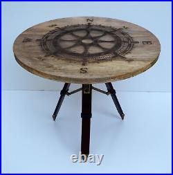 Ship steering wheel round Table designer wooden coffee table bar cafe table