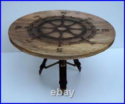 Ship steering wheel round Table designer wooden coffee table bar cafe table