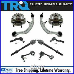 TRQ 10 pc Steering & Suspension Kit Control Arms Wheel Bearings Tie Rods New