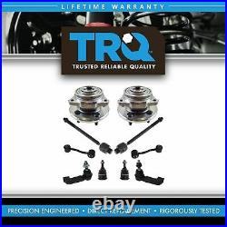 TRQ 10 pc Steering & Suspension Kit Wheel Bearings Tie Rods Sway Bar End Links